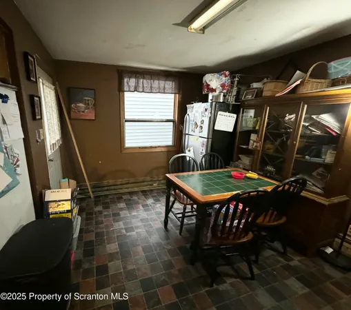 a living room with a couch and a table