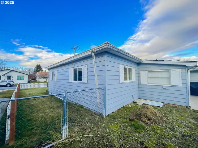 a view of a backyard with plants