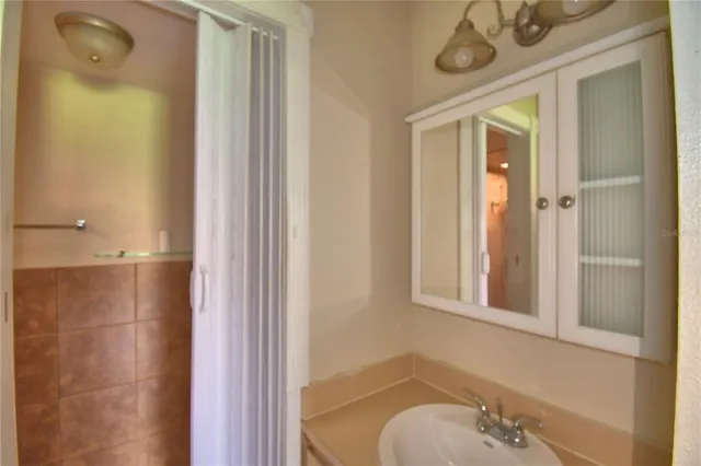 a bathroom with a shower