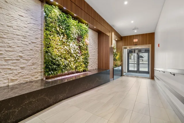 a view of a large room with large windows