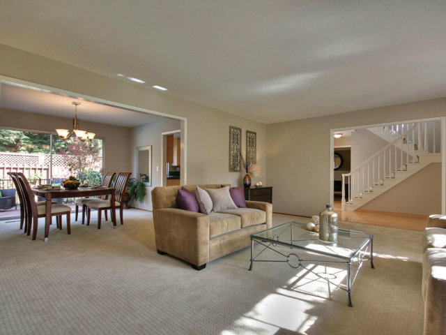 766 Rustic Lane Mountain View, CA 94040 - Photo 7 of 23 a living room with furniture and a dining table