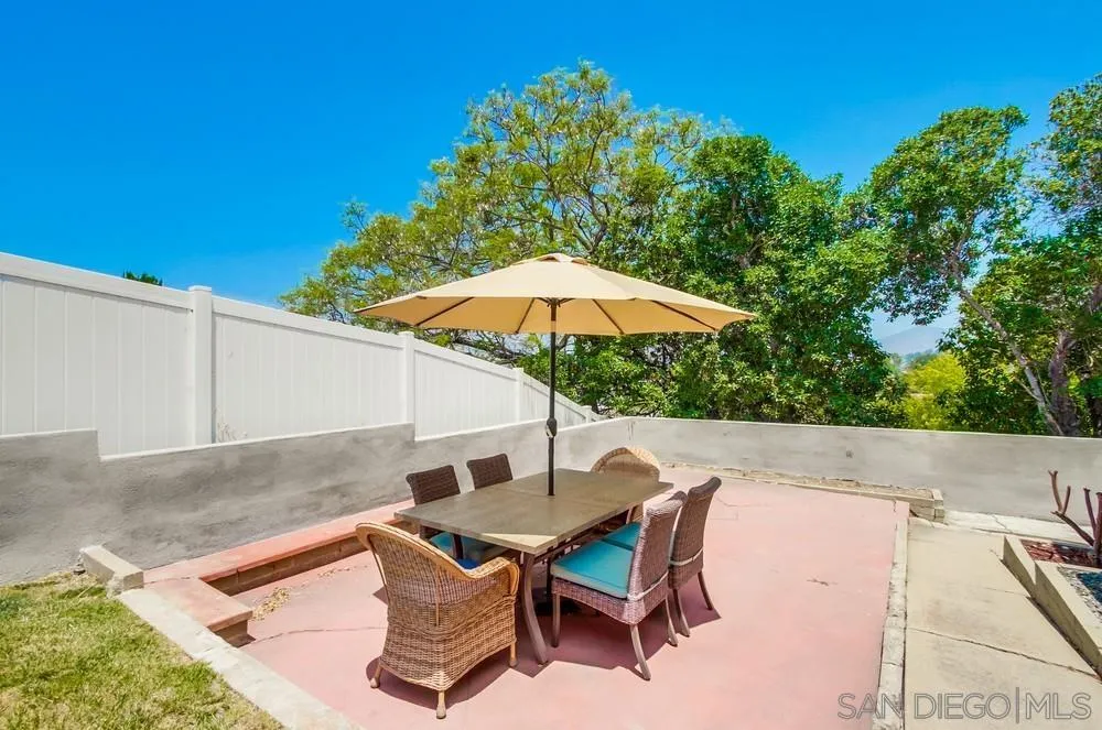 4724 Troy Lane La Mesa, CA 91942 - Photo 36 of 49 a patio with a table and chairs under an umbrella