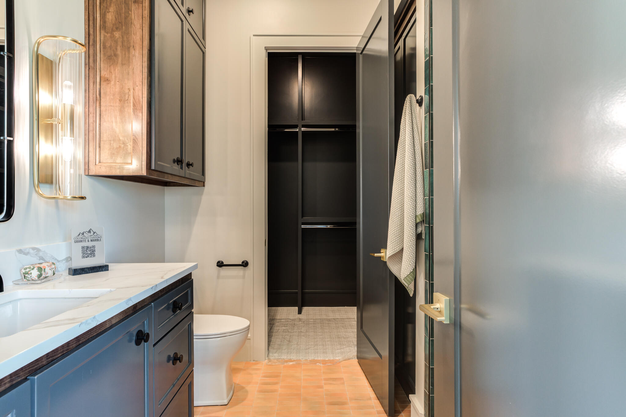 4510 Zadar Avenue Lubbock, TX 79407 - Photo 98 of 142 a bathroom with a granite countertop sink toilet and shower