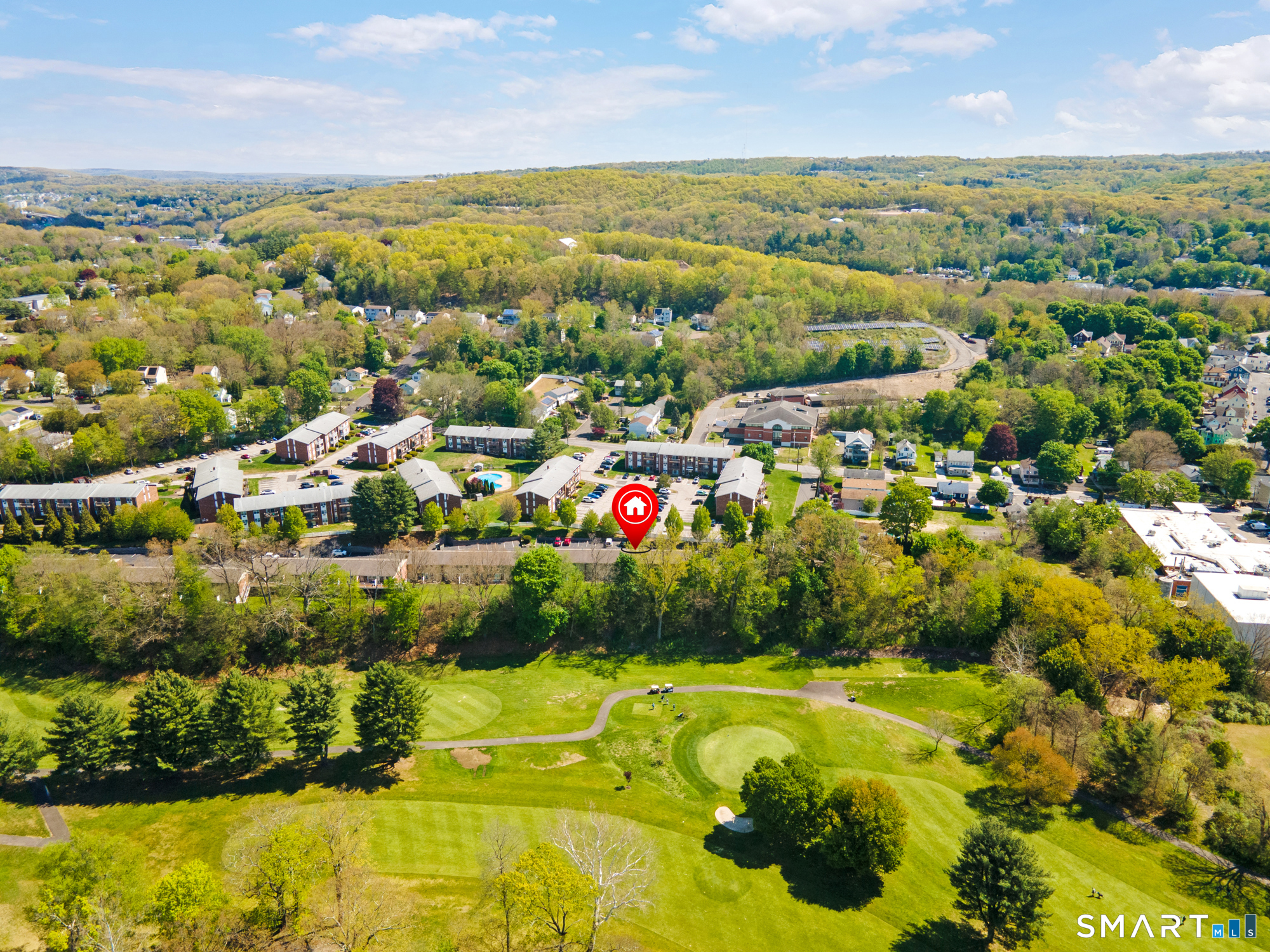 55 Porter Avenue, Unit 6E Naugatuck, CT 06770 - Photo 27 of 29 an aerial view of residential houses with outdoor space