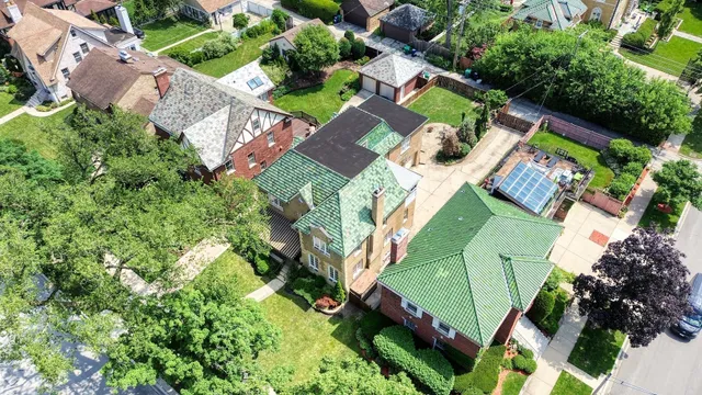 an aerial view of a house
