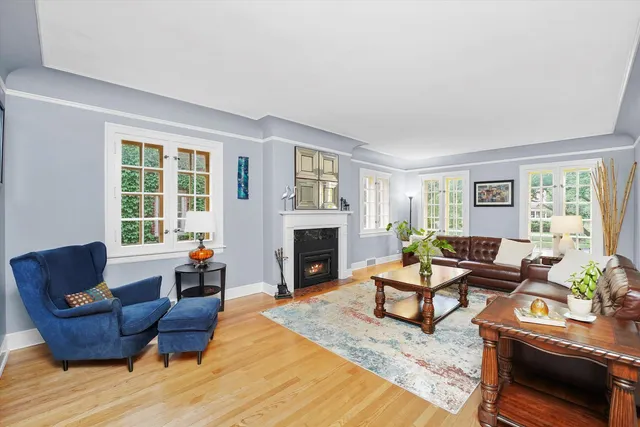 a living room with furniture or couch and a window