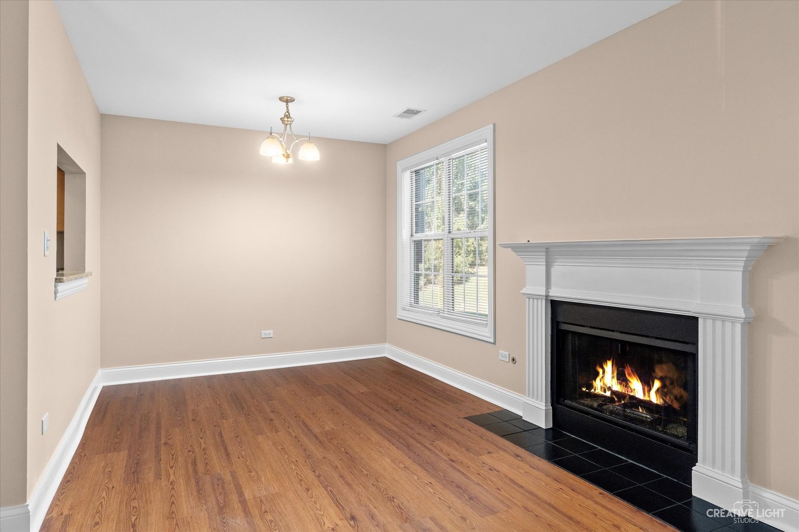 15 Foxcroft Road, Unit 135 Naperville, IL 60565 - Photo 4 of 18 an empty room with wooden floor fireplace and window