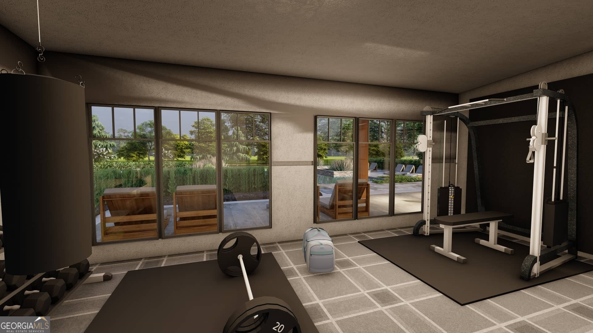 171 Split Creek Court Morganton, GA 30560 - Photo 15 of 18 a room with gym equipment and a large window