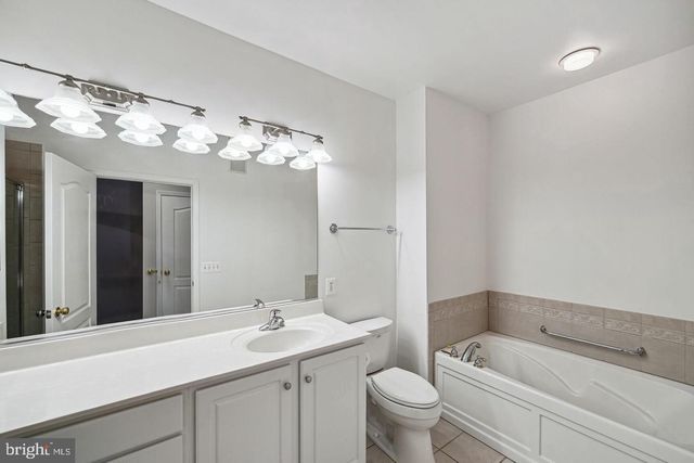 a bathroom with a sink a toilet and a large mirror