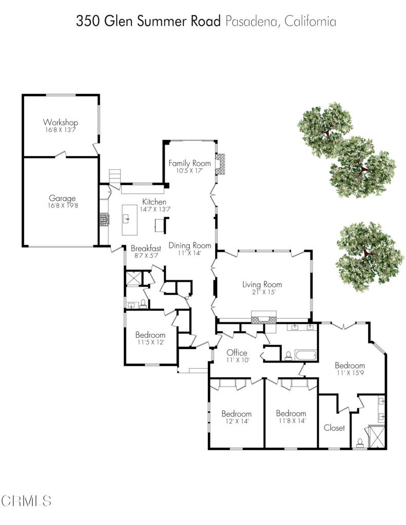 350 Glen Summer Road Pasadena, CA 91105 - Photo 54 of 54 Glen-Summer-Floor-Plan