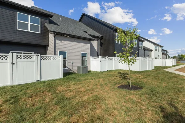 a view of backyard of house