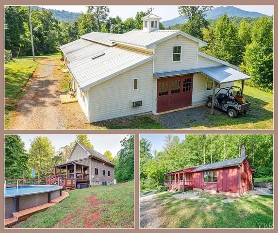 a view of backyard of house with green space