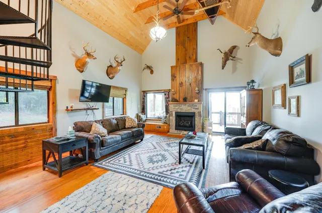 a view of a bathroom from a door