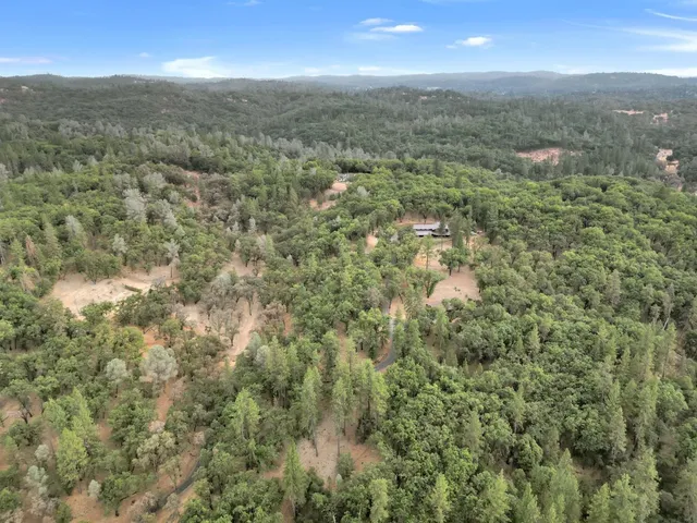 a view of a yard with wooden fence