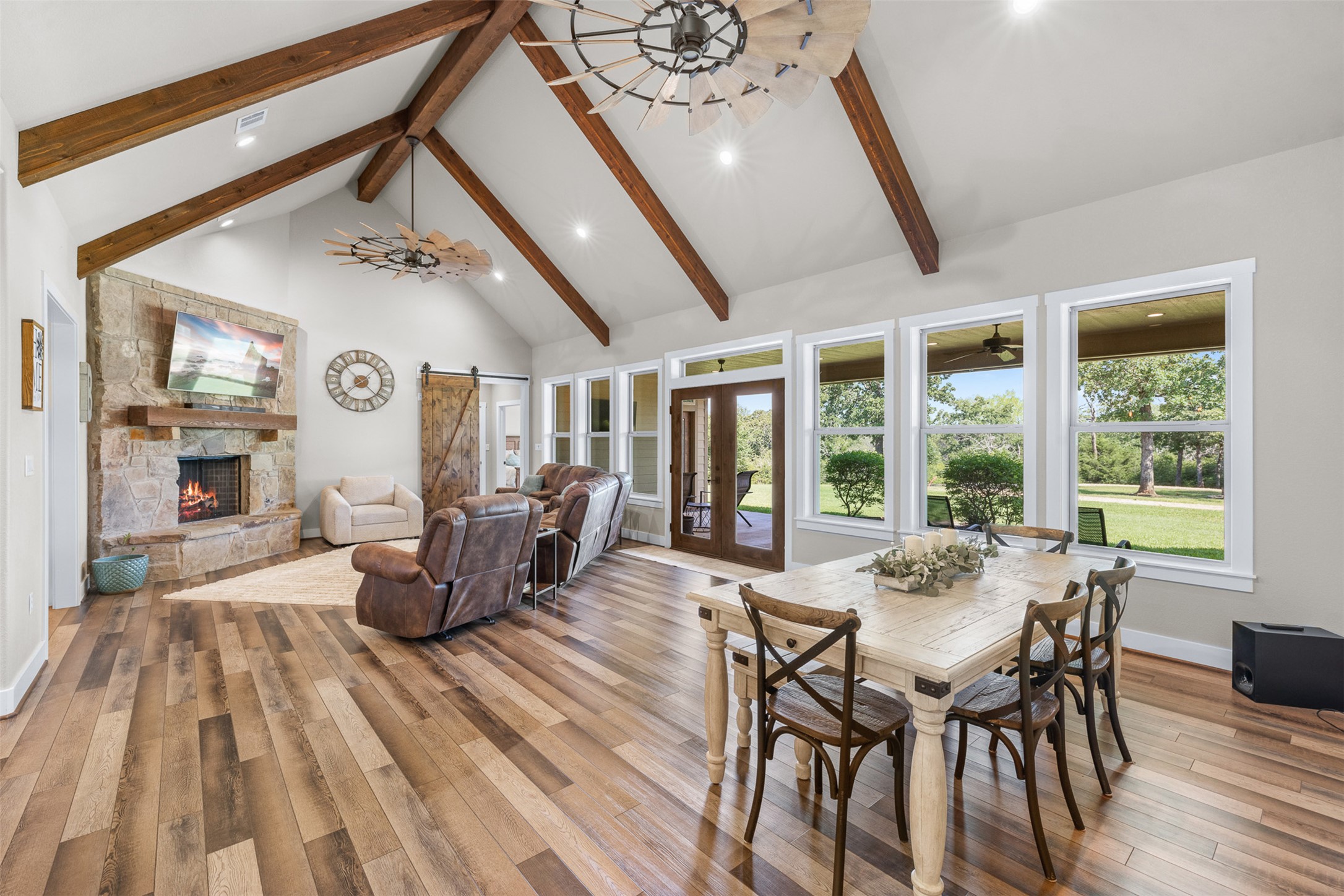 1306 22 Hills Road Gause, TX 77857 - Photo 18 of 40 Vaulted ceiling with exposed wood beams
