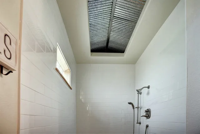 a bathroom with a shower