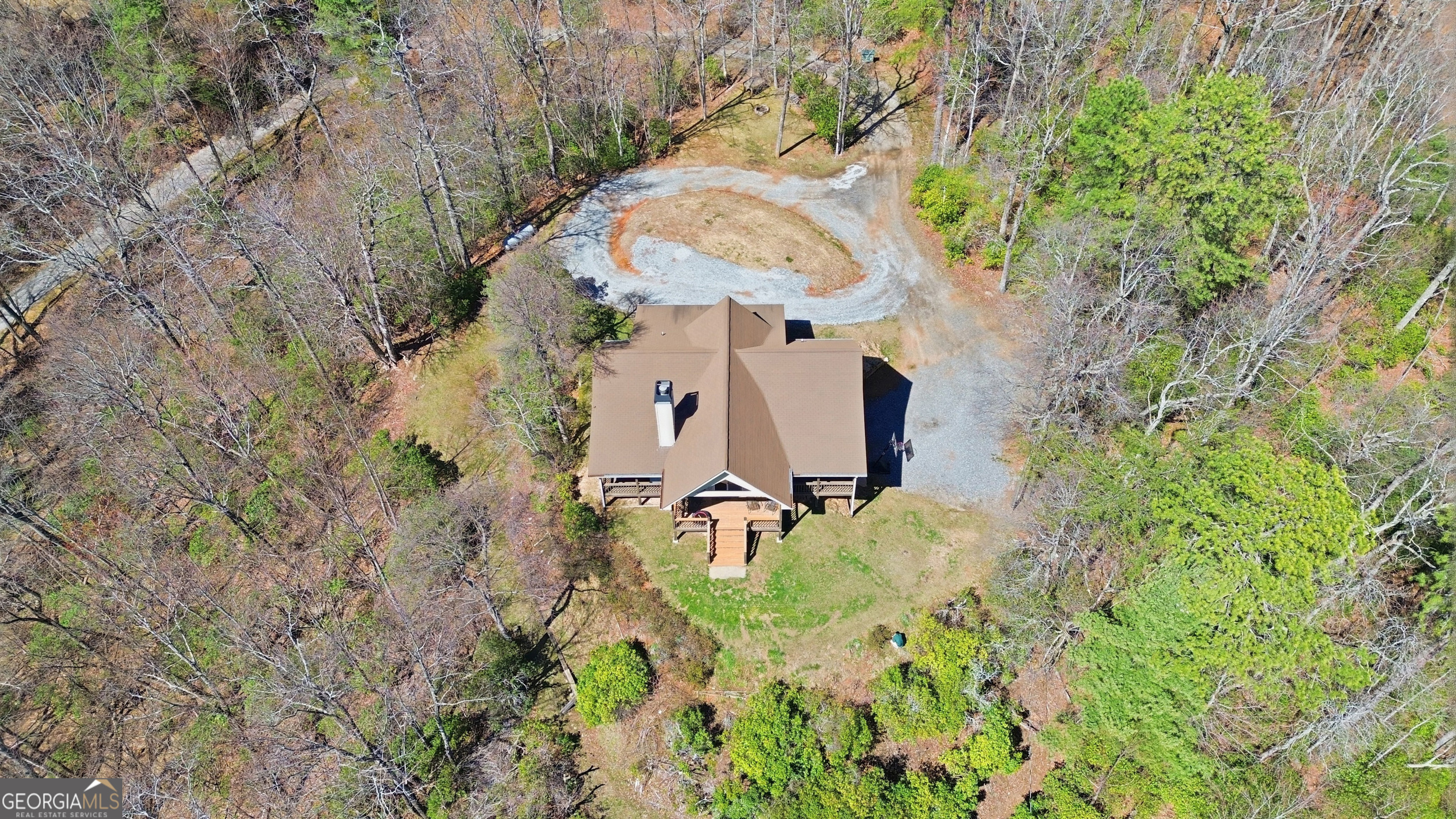 2280 Germany Road Clayton, GA 30525 - Photo 46 of 70 an aerial view of a house with swimming pool and large trees