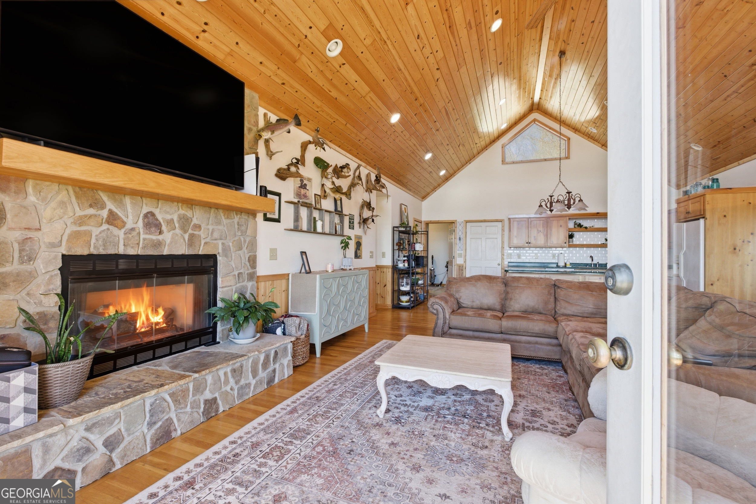 2280 Germany Road Clayton, GA 30525 - Photo 6 of 70 a living room with furniture and a fireplace