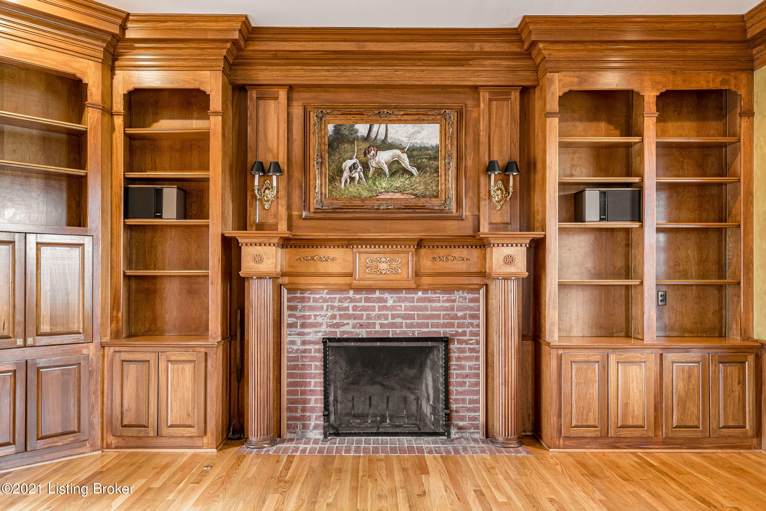 15301 Deer Run Road Louisville, KY 40299 - Photo 14 of 95 Beautiful fireplace focal point with substantial built-ins and wainscoting