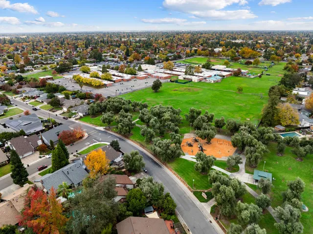 an aerial view of multiple house