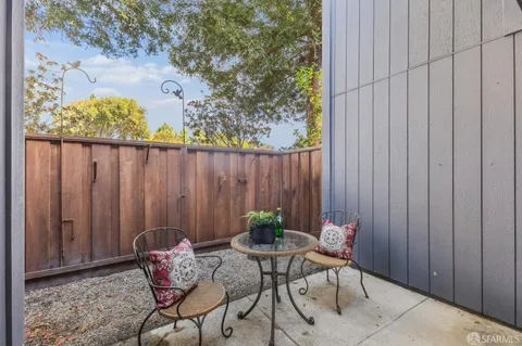 an outdoor view with patio