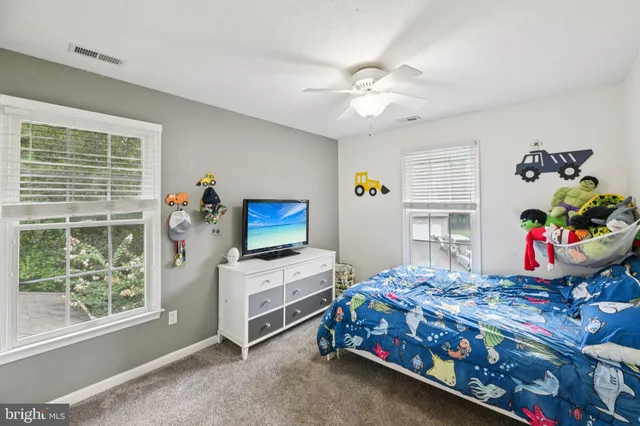 a bedroom that has a bed tv and a window