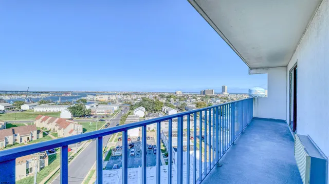 a city view from a balcony