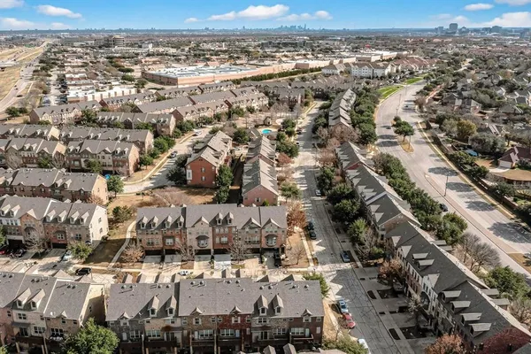 an aerial view of a city