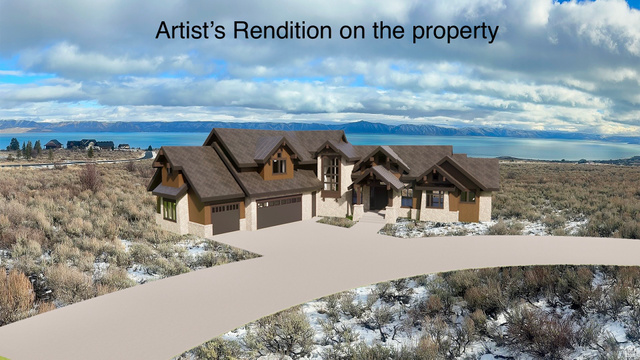 2 Summit, Unit 1 Fish Haven, ID 83287 - Photo 5 of 18 View of front facade with concrete driveway, covered porch, stucco siding, and a water and mountain view