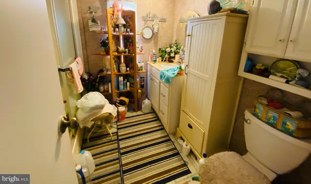 a view of a balcony with door