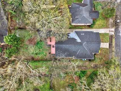 an aerial view of a house