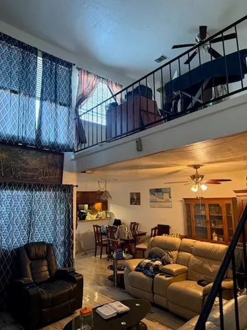 a living room with furniture