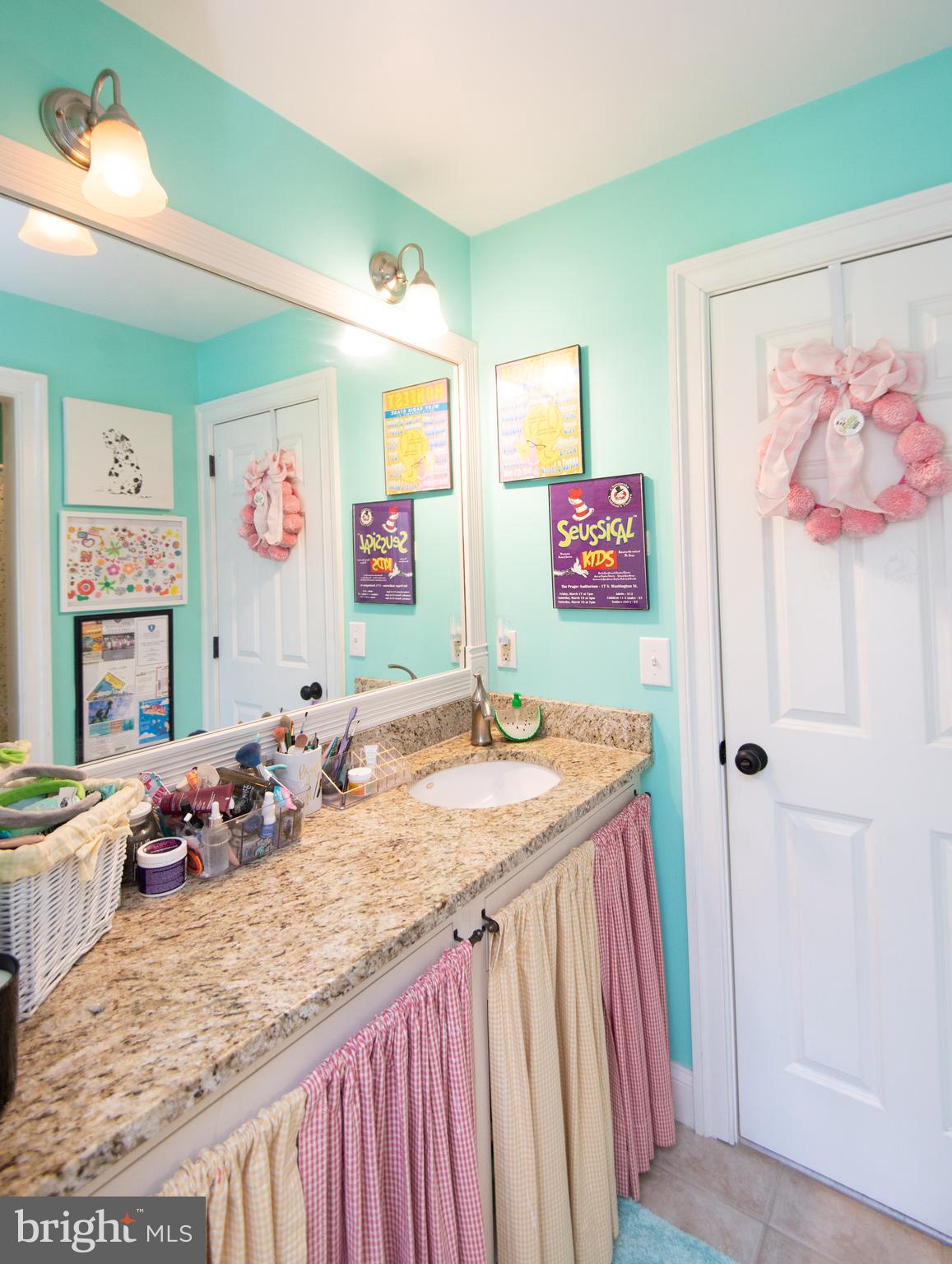 28028 Playtor Road Easton, MD 21601 - Photo 45 of 80 a bathroom with a granite countertop sink and a large mirror
