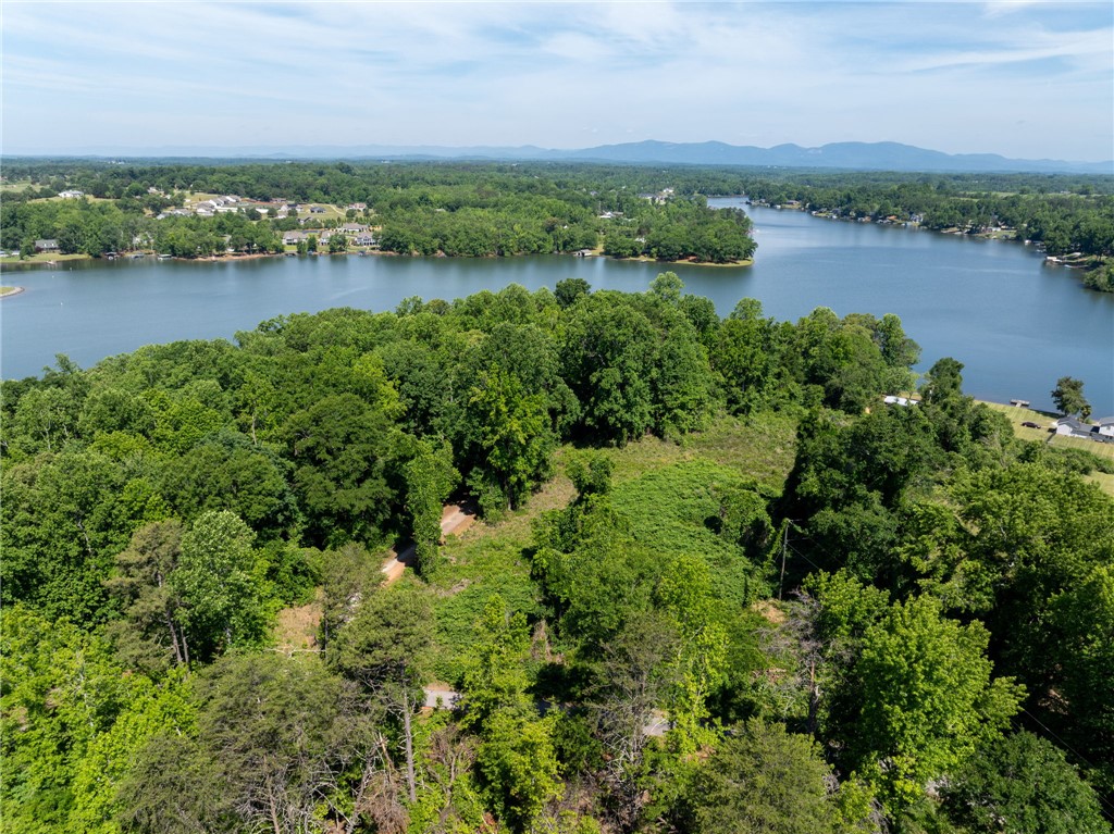 0 Ben Hurt Road Lyman, SC 29365 - Photo 8 of 21 A tranquil lakefront parcel awaits, surrounded by lush woodlands and distant hills.