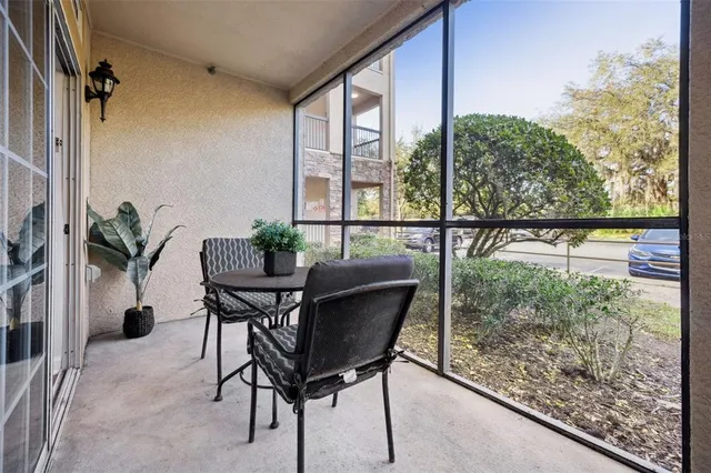 a view of a outdoor seating area