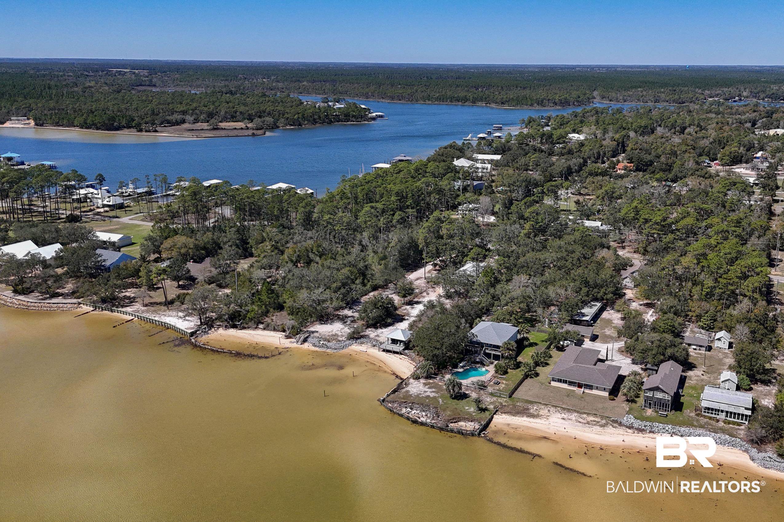 30671 Magnolia Street Elberta, AL 36530 - Photo 2 of 68 Drone / aerial view featuring a water view and a wooded view