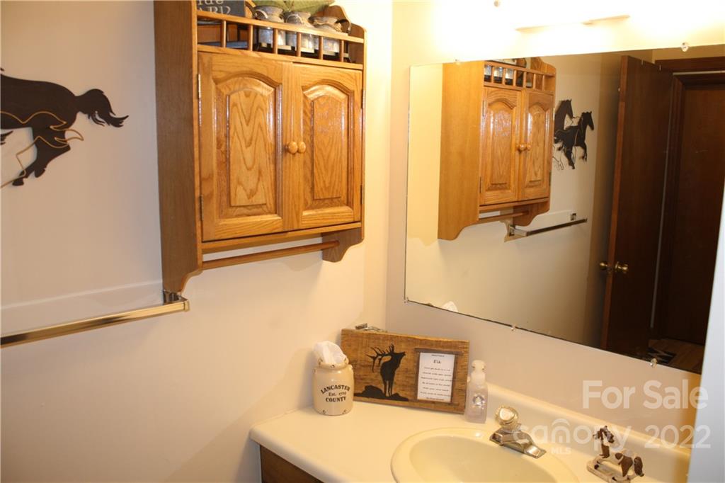 33 Fernbrook Road Maggie Valley, NC 28751 - Photo 15 of 36 a bathroom with a sink and a mirror
