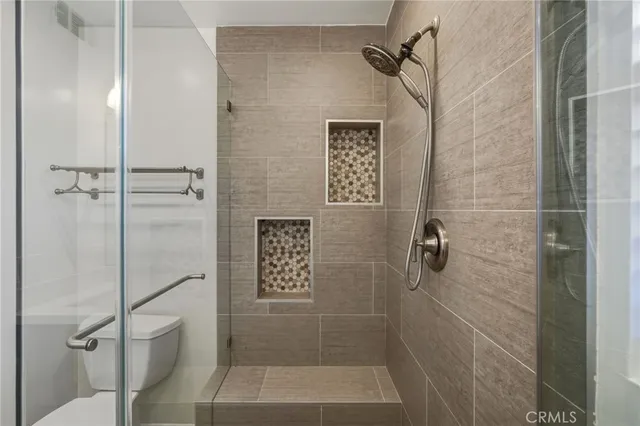 a bathroom with a shower