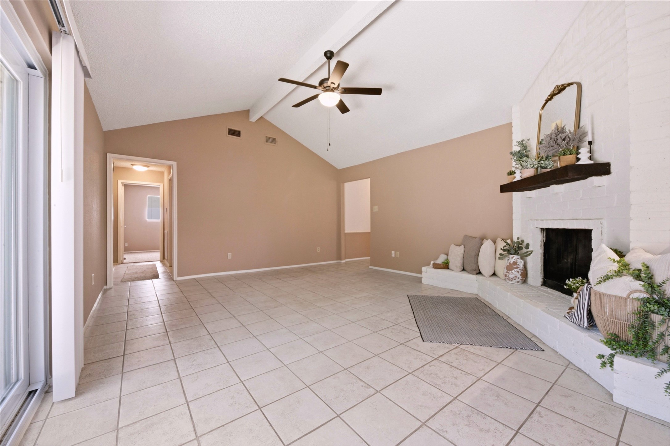 4019 Postwood Drive Spring, TX 77388 - Photo 17 of 50 a living room with furniture and a fireplace