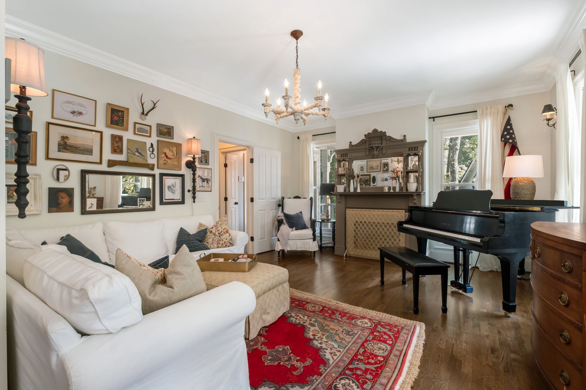 5468 Parker Branch Road Franklin, TN 37064 - Photo 16 of 99 a living room with furniture and a chandelier