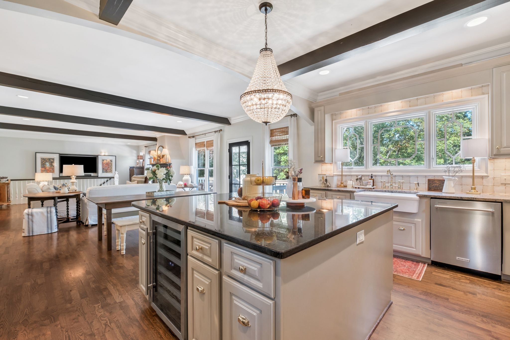 5468 Parker Branch Road Franklin, TN 37064 - Photo 26 of 99 a kitchen with stainless steel appliances granite countertop a stove and a wooden floors
