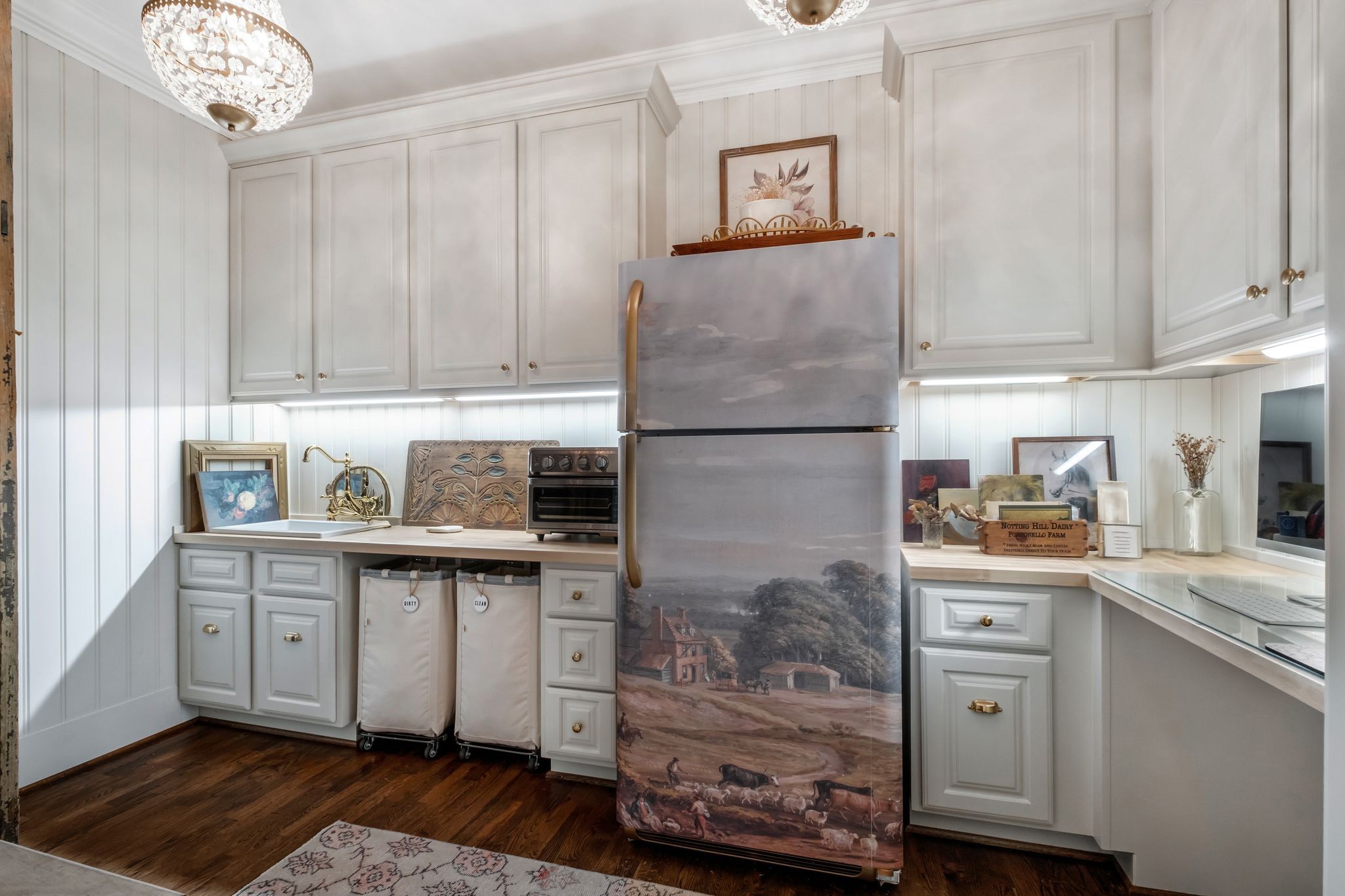 5468 Parker Branch Road Franklin, TN 37064 - Photo 27 of 99 a kitchen with stainless steel appliances granite countertop a refrigerator sink and cabinets
