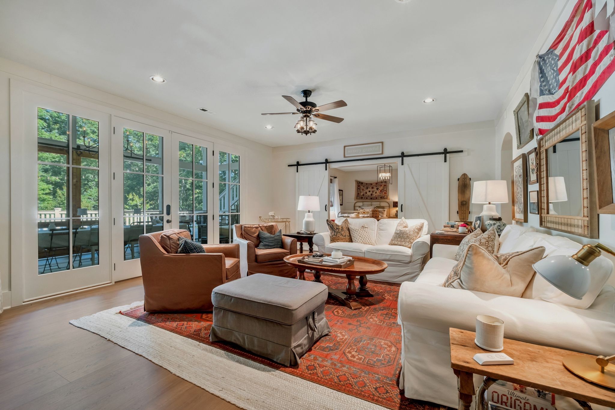 5468 Parker Branch Road Franklin, TN 37064 - Photo 59 of 99 a living room with furniture ceiling fan and a large window