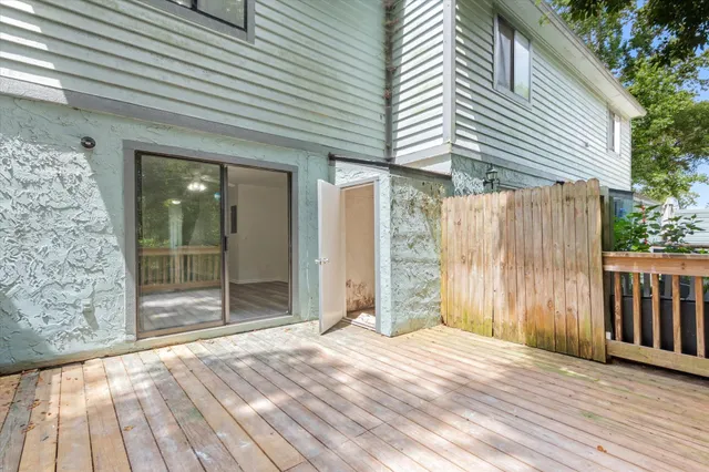 a view of a backyard of a house