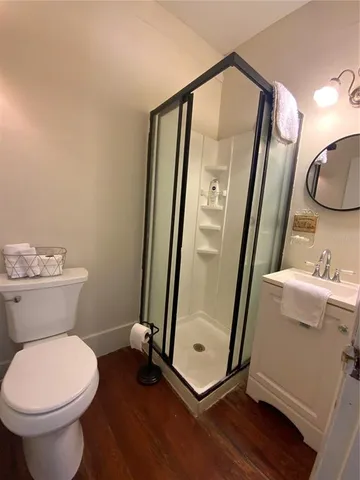 a view of a building with a street