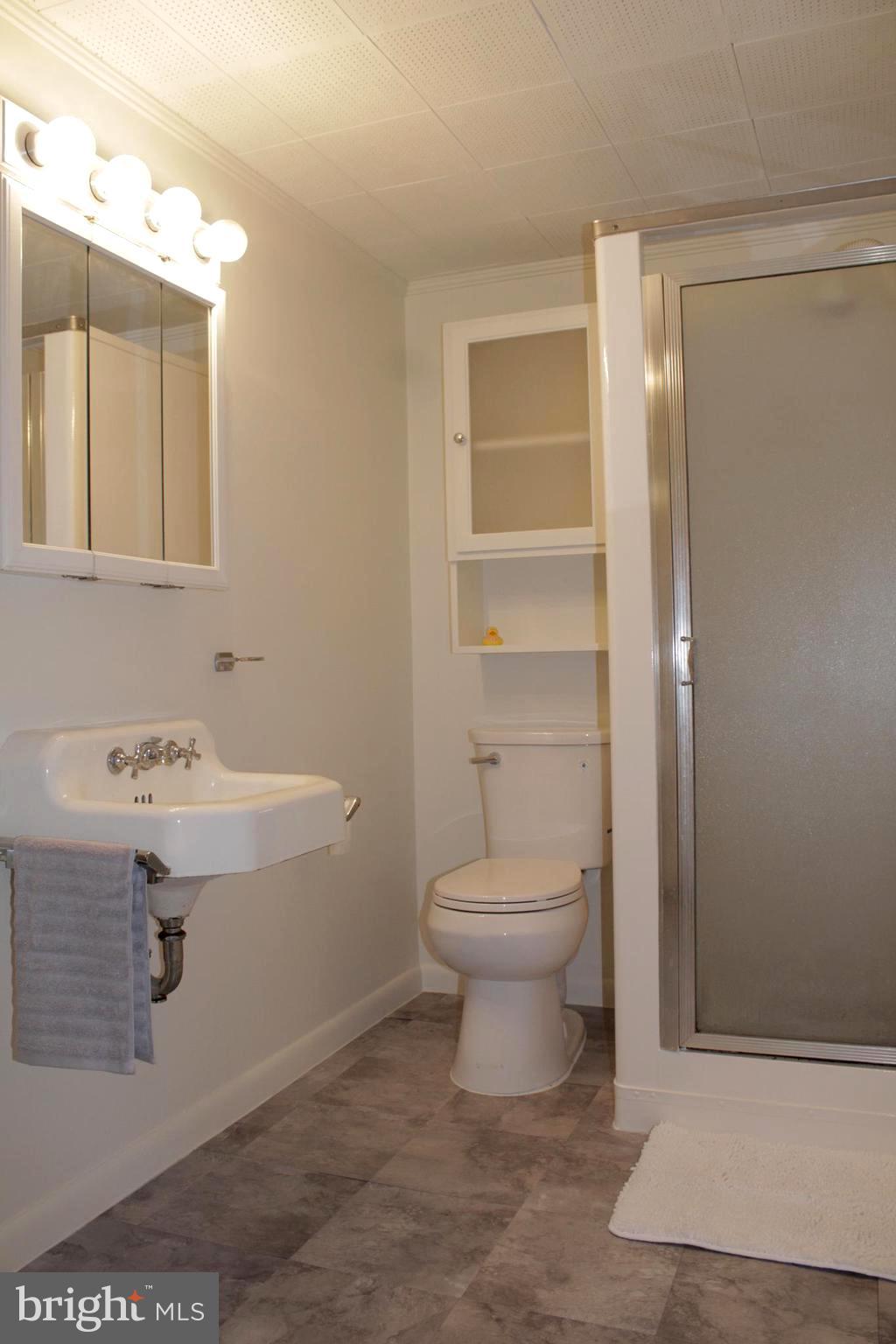 112 17th Avenue Baltimore, MD 21225 - Photo 28 of 40 a bathroom with a sink a toilet and shower