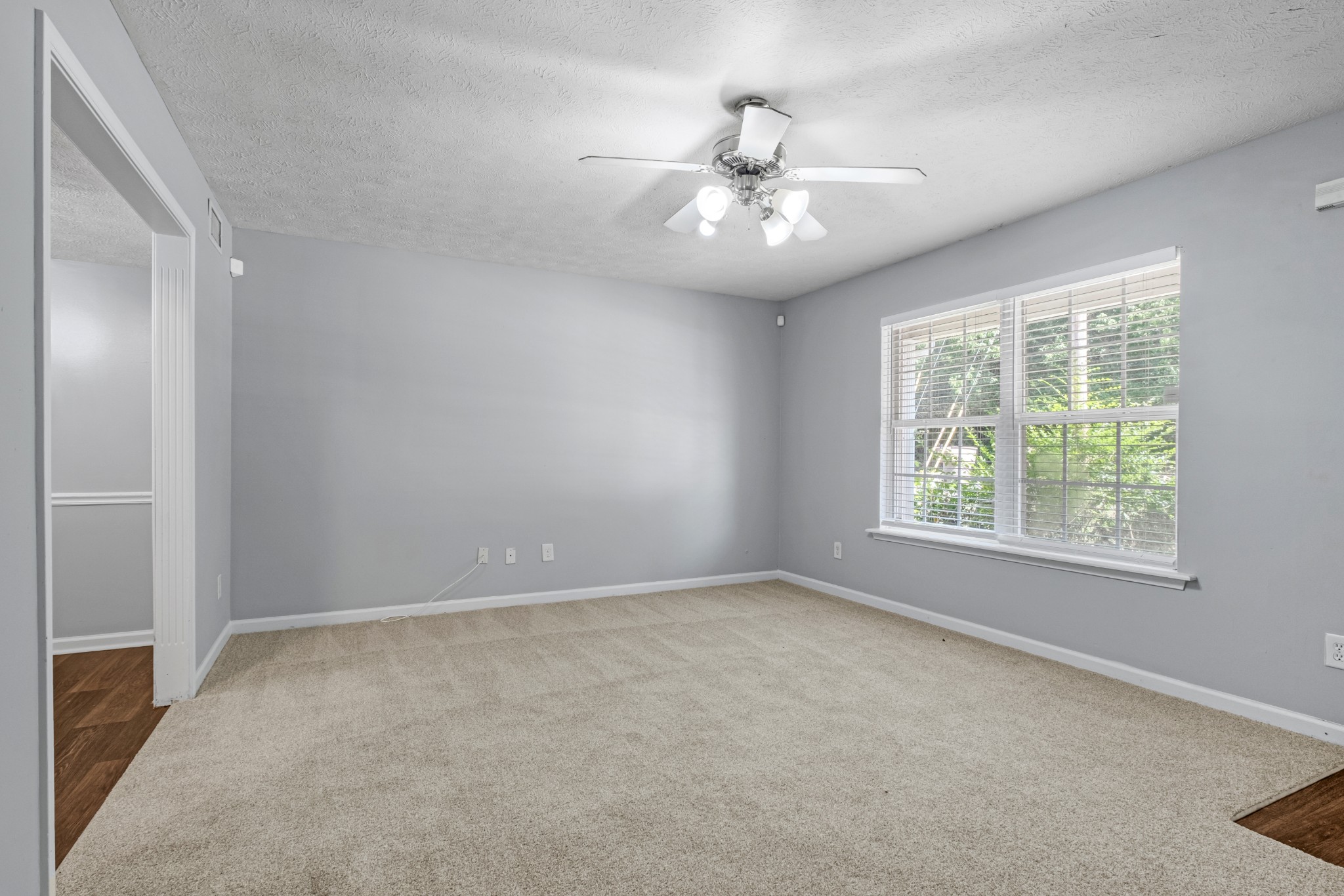 809 Dover Glen Drive Antioch, TN 37013 - Photo 5 of 23 an empty room with windows and chandelier fan