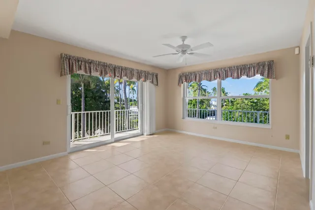 a view of balcony with a palm tree