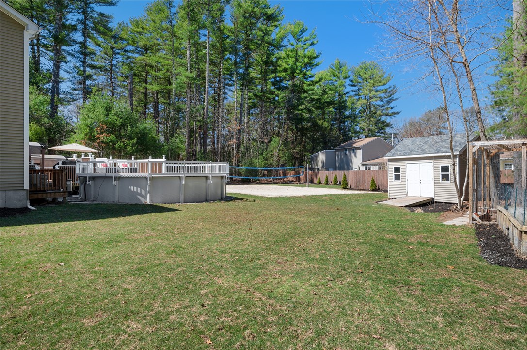 204 Shady Valley Road Coventry, RI 02816 - Photo 30 of 48 Right side yard shows pool, shed, chicken coop/run and garden