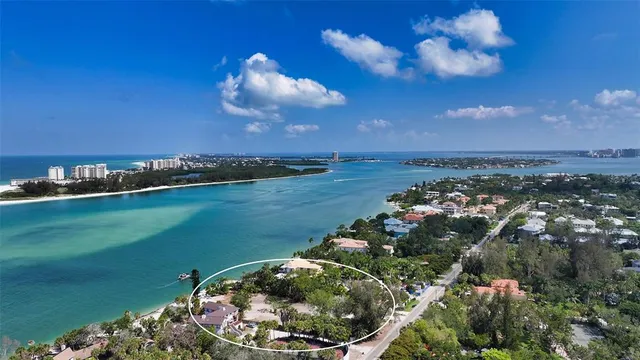 a view of a lake with a city
